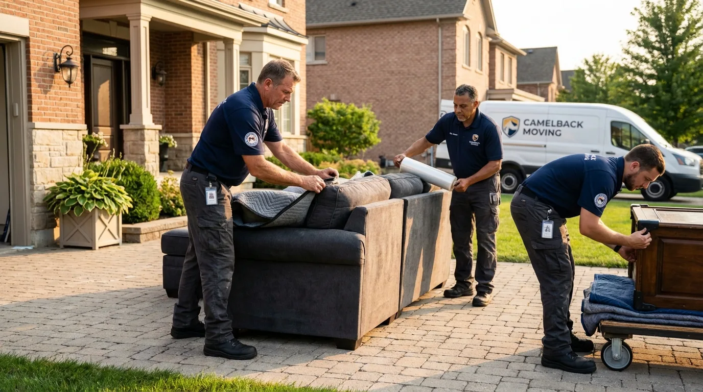 Large estate moving crew wrapping furniture in Red Lodge, MT